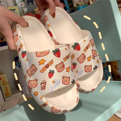 Cartoon Bear Sandals Non Slip Thick Sole Slippers