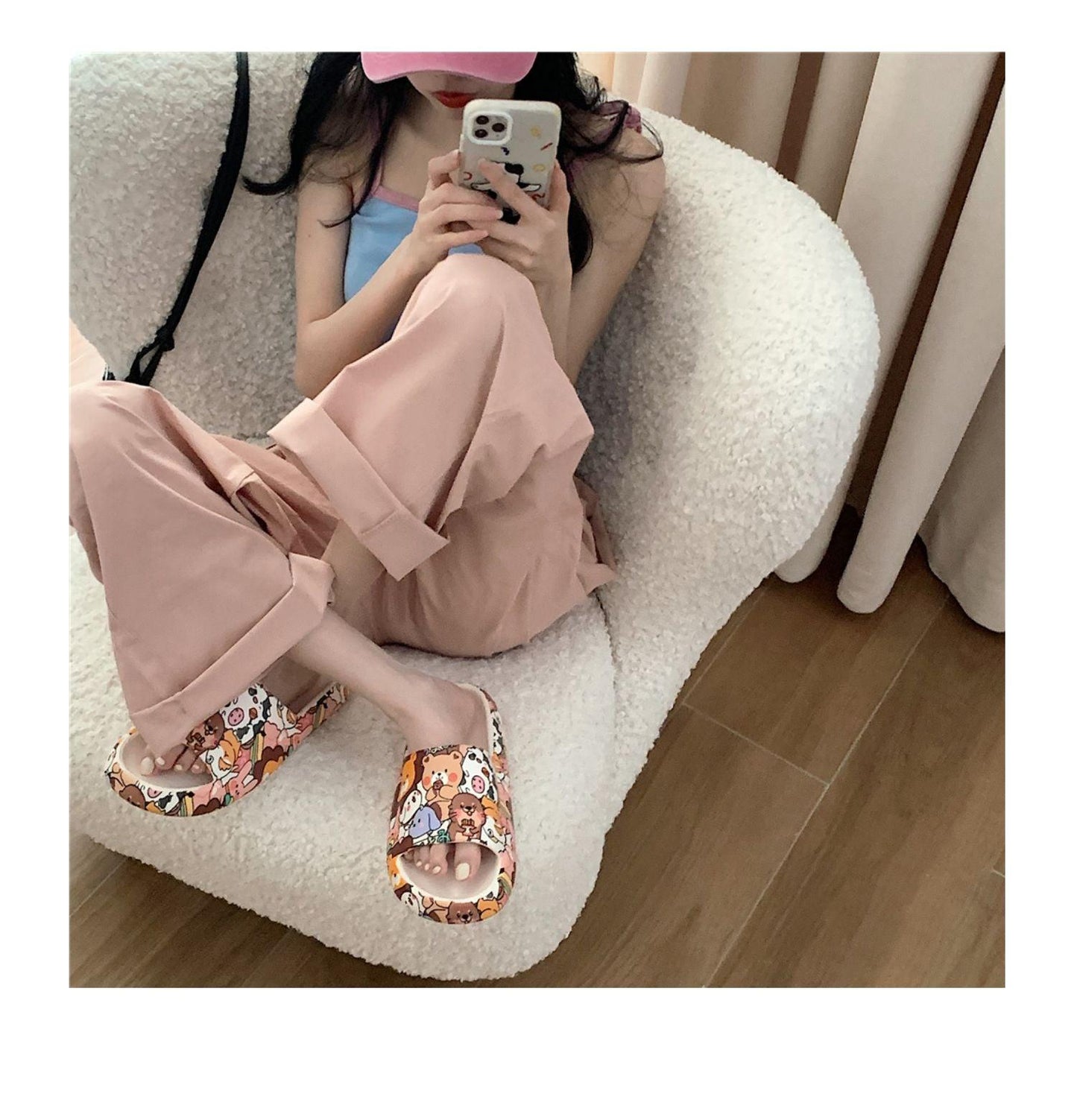 Cartoon Bear Sandals Non Slip Thick Sole Slippers