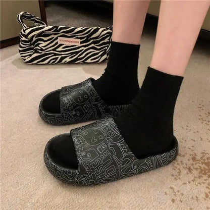 Cartoon Bear Sandals Non Slip Thick Sole Slippers