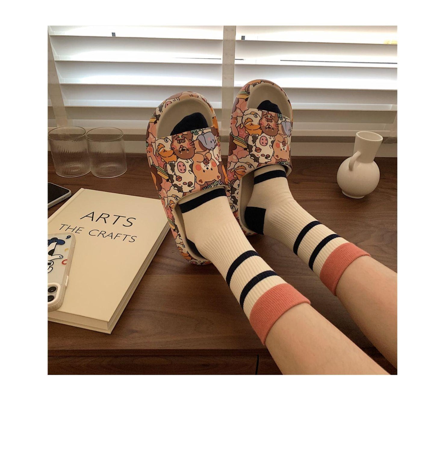 Cartoon Bear Sandals Non Slip Thick Sole Slippers