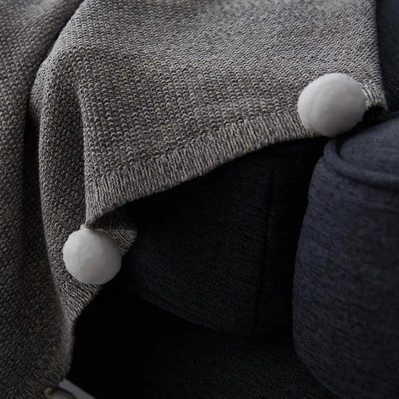 Casablanca Pom Pom Cotton Blanket Cozy Throw