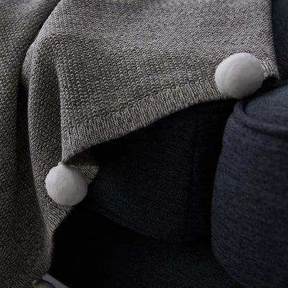 Casablanca Pom Pom Cotton Blanket Cozy Throw