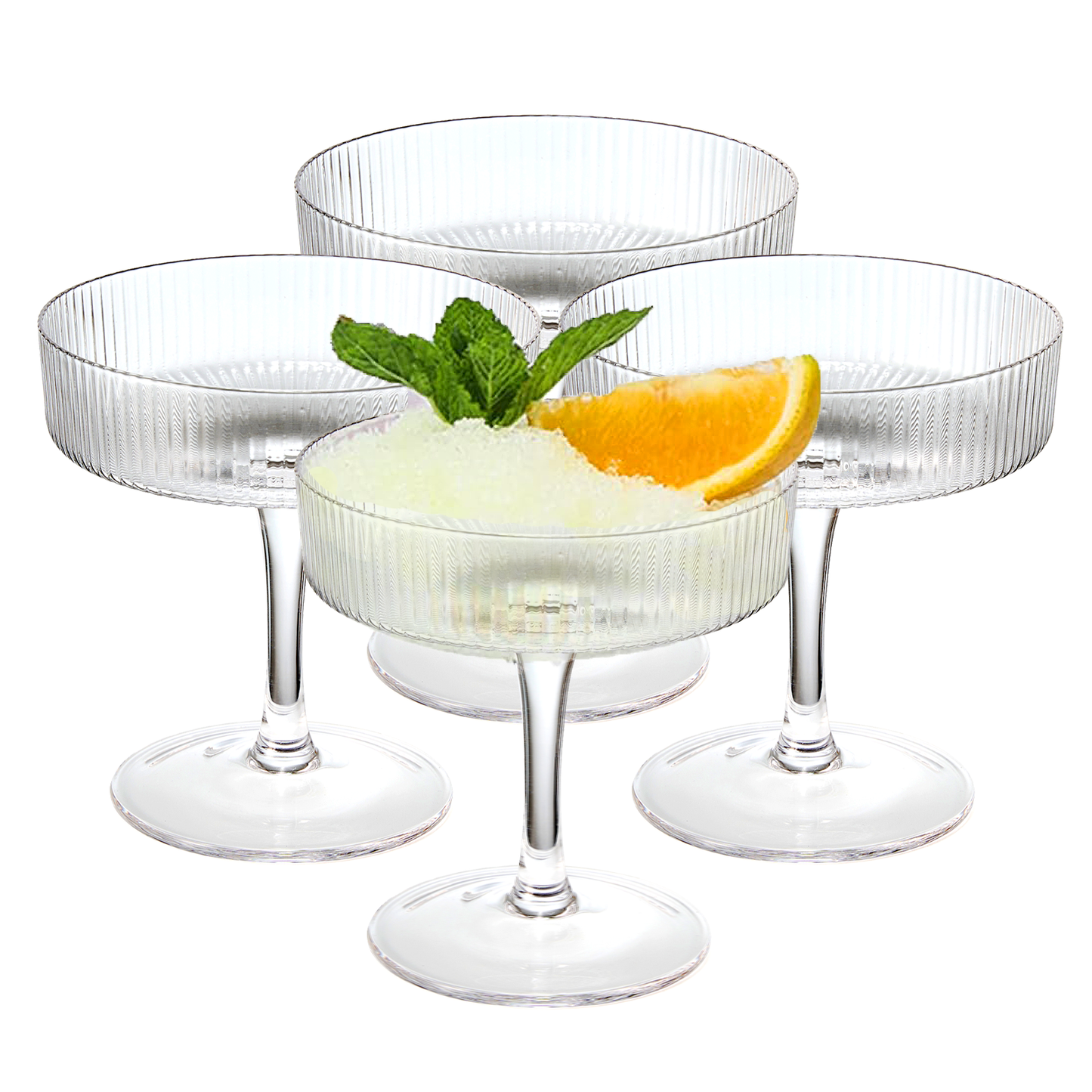 Stylish Como Champagne Coupe Glasses and Drinks