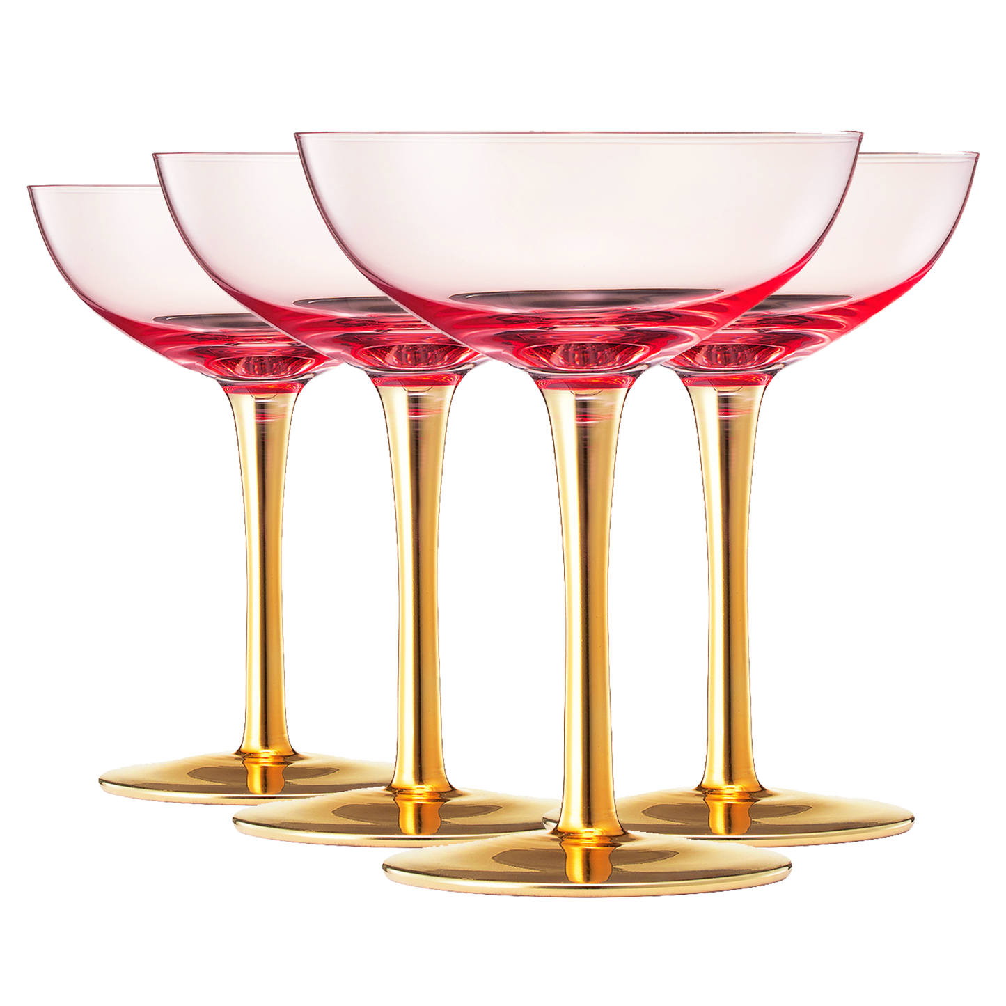 Deco and Pink Champagne Coupe Glassware Set