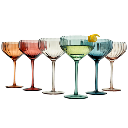 Tonal Tulip Champagne Coupe Cocktail Glasses