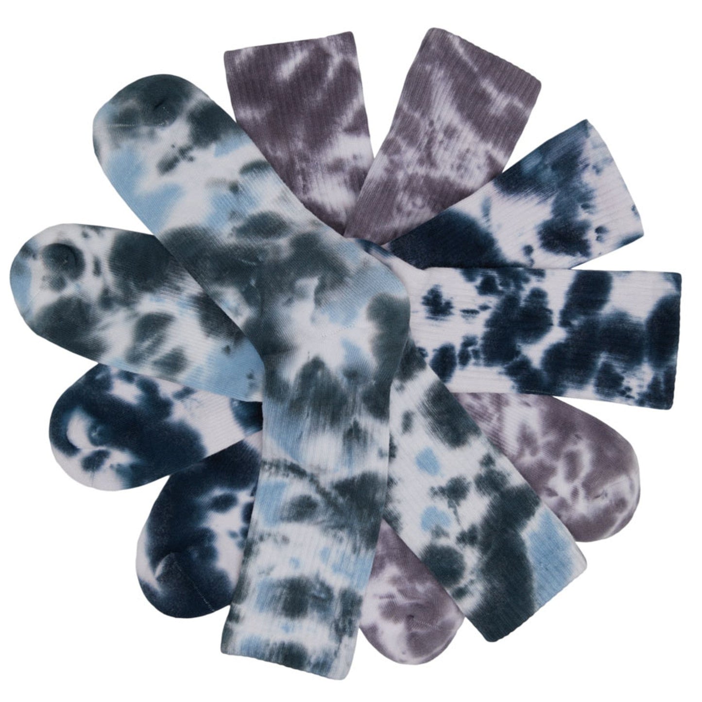 Casual Crew Tie Dye Socks With A 3 Pack Bundle