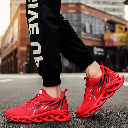 Stevvex red men's running sneakers lightweight breathable athletic shoes with outsole on Tampa Home & Garden Store