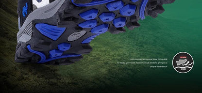 Sneakers Stevvex rugged blue and black outsole close-up for hiking style on Tampa Home & Garden Store