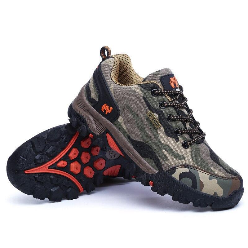 Stevvex camouflage hiking shoes pair with breathable mesh and non-slip outsole on Tampa Home & Garden Store