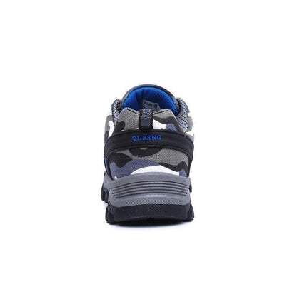 Stevvex camouflage athletic sneaker back view with Qi-Feng logo non-slip grey sole on Tampa Home & Garden Store