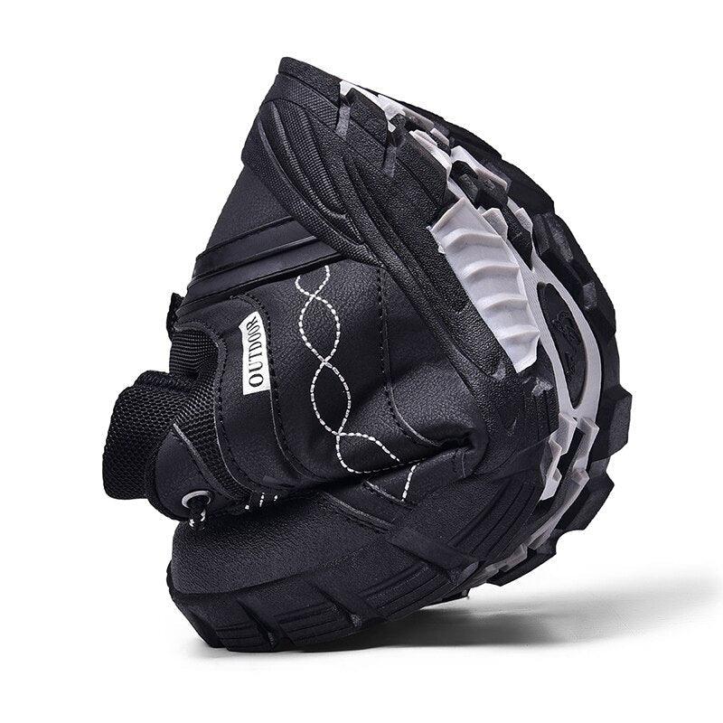 Casual men's outdoor athletic shoe Stevvex black leather upper with rugged outsole on Tampa Home & Garden Store