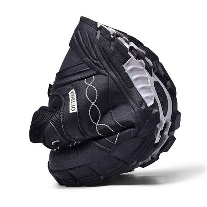 Casual men's outdoor athletic shoe Stevvex black leather upper with rugged outsole on Tampa Home & Garden Store
