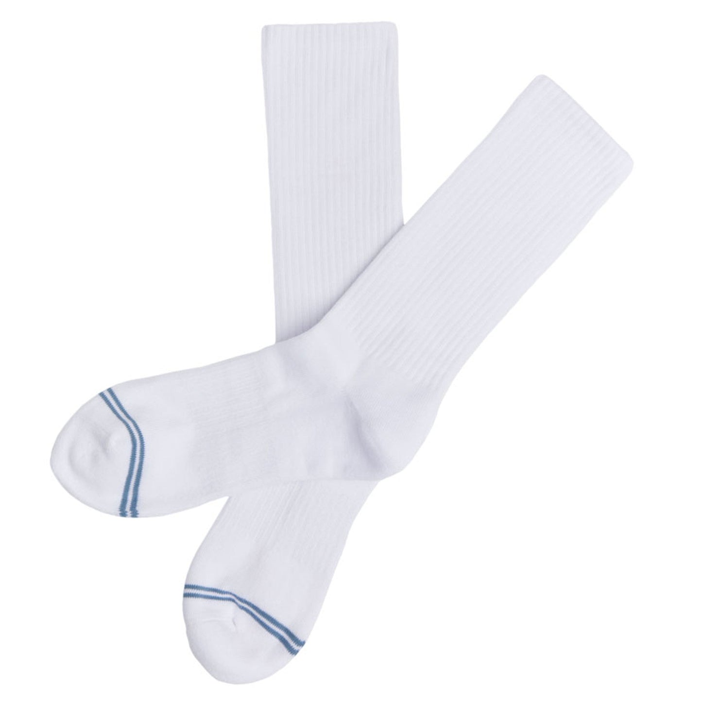Casual White Crew Socks DeadSoxy 3-pack white with blue stripe accents on Tampa Home & Garden Store