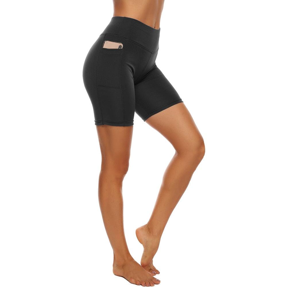 Casual cropped leggings with high waistband and side phone pocket in black Stevvex gym pants on Tampa Home & Garden Store