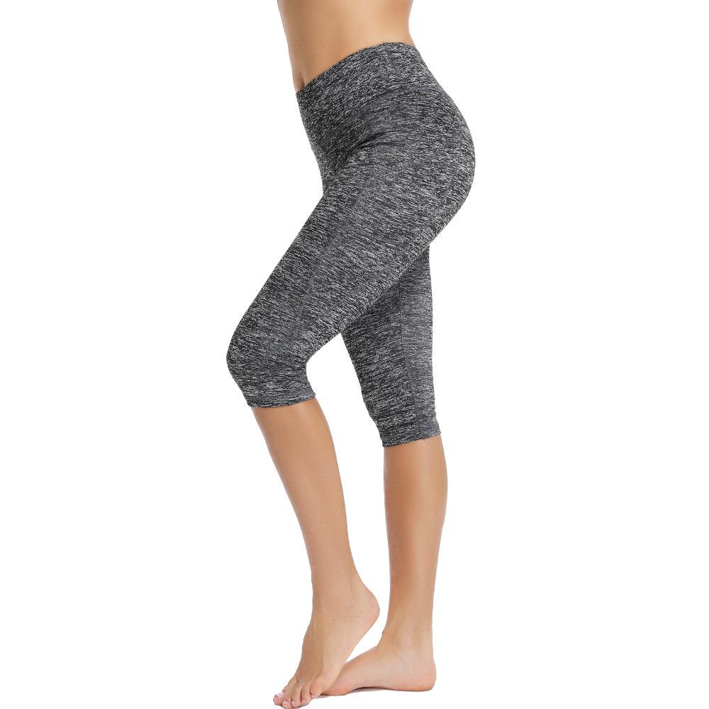 Stevvex women's cropped seamless leggings in heather gray high-rise gym yoga pants on Tampa Home & Garden Store