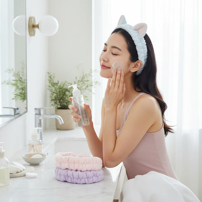 Shaketea Cat Ears Spa Headband Set - 4-color headbands for skincare on Tampa Home & Garden Store
