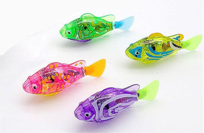 Stevvex Cat Interactive Electric Water Fish Toy with LED, set of 4 translucent plastic fish on Tampa Home & Garden Store