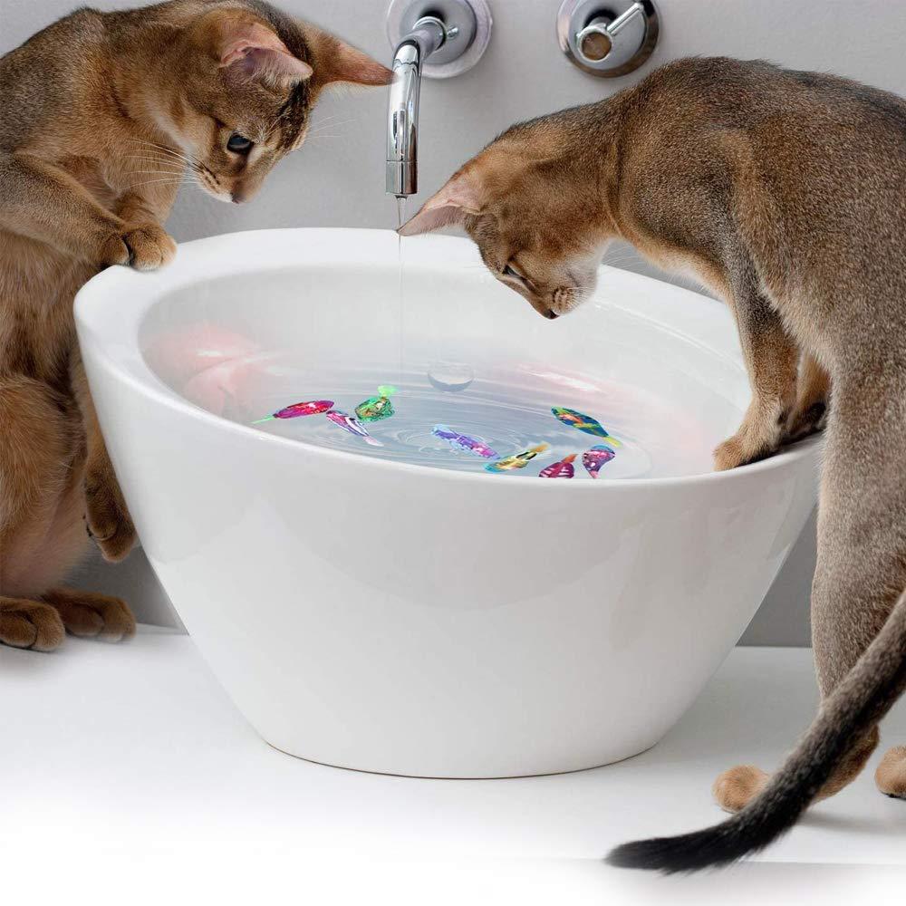 Stevvex Cat Interactive Electric Fish Toy for indoor play with LED lights and floating fish on Tampa Home & Garden Store