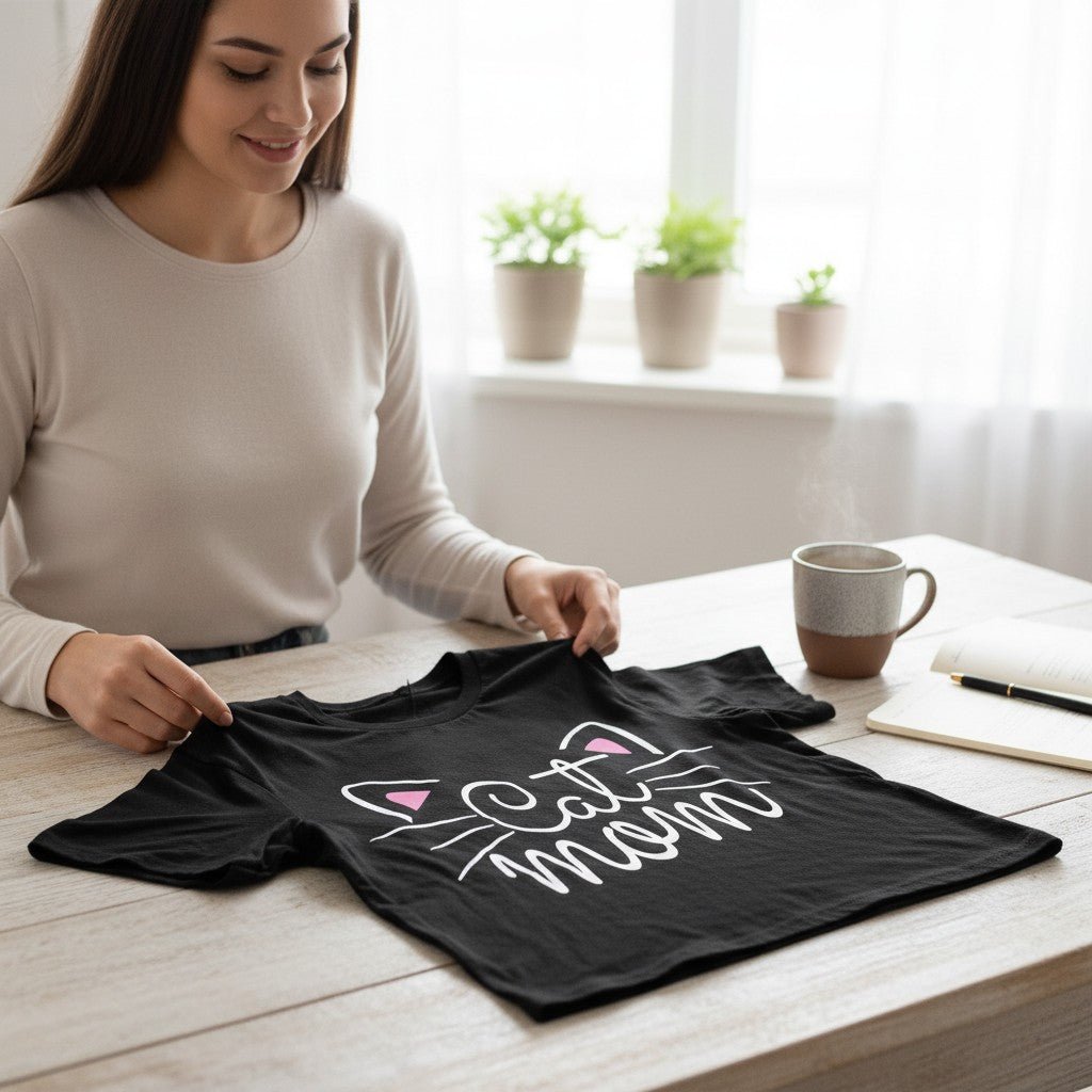 Soft Cotton Cat Mom Graphic Tee for Women