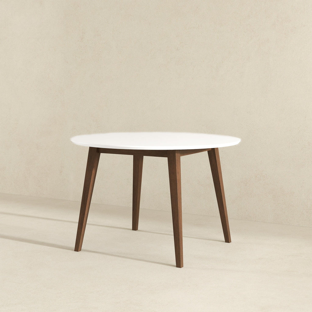 White round dining table with solid wood construction and brown legs by HouseOfZazla on Tampa Home & Garden Store