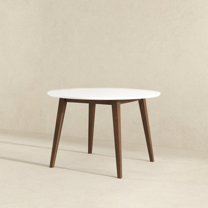 White round dining table with solid wood construction and brown legs by HouseOfZazla on Tampa Home & Garden Store
