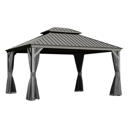 Outdoor Gazebo with Galvanized Steel Double Roof