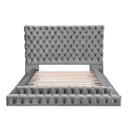 Tufted Oversized Headboard and Upholstered Bed