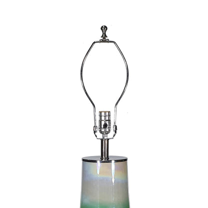 D16x30 Glass Table Lamp by HouseOfZazla with iridescent glass base and chrome hardware on Tampa Home & Garden Store