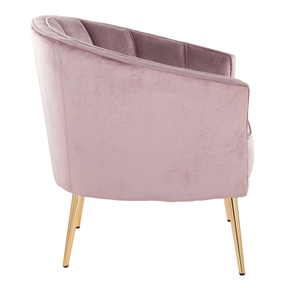 Contemporary Glam Accent Chair pink velvet with tufted back and wood legs HouseOfZazla on Tampa Home & Garden Store