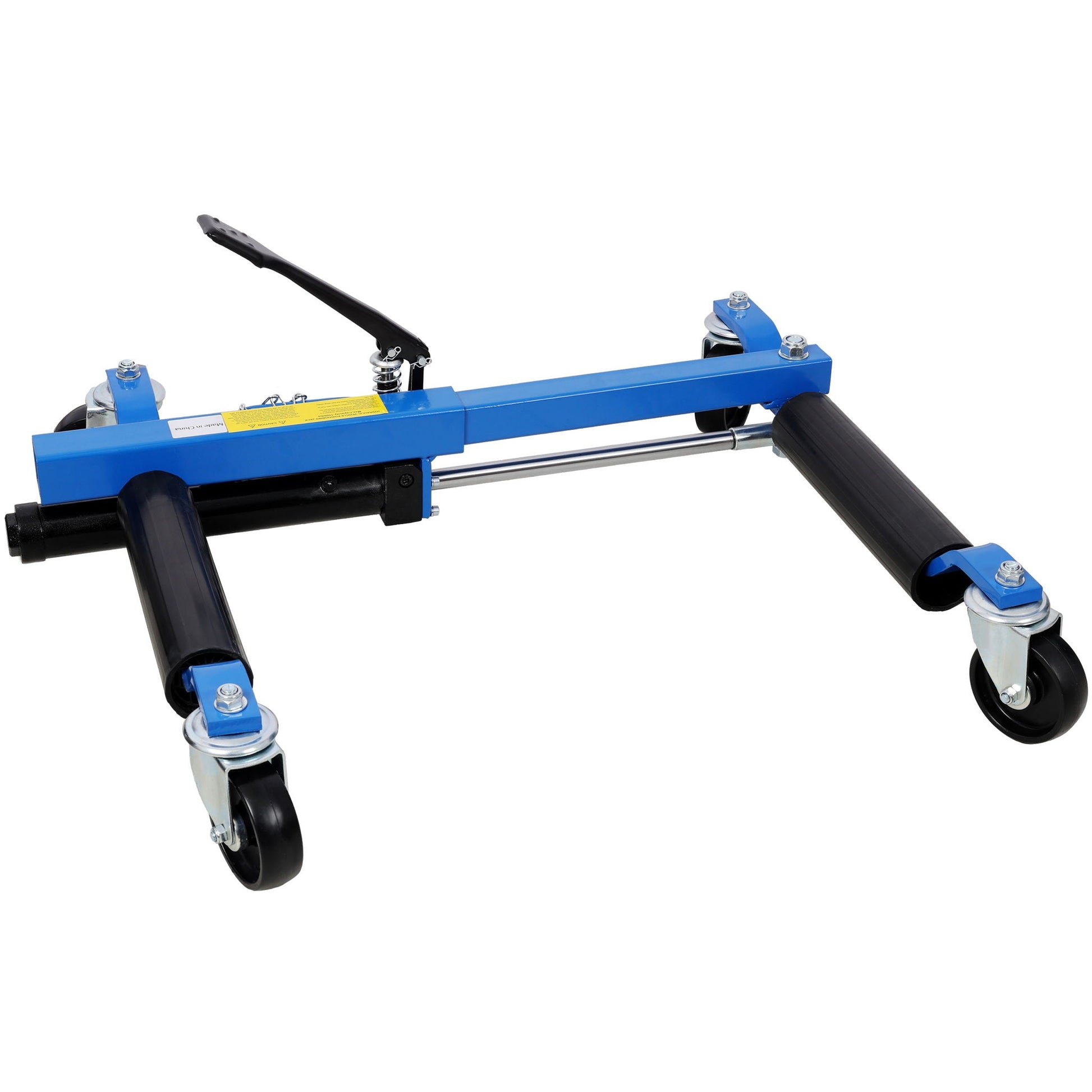 Hydraulic car wheel dolly set of 2 blue frame with black foot pedal lift and 1500 lbs capacity on Tampa Home & Garden Store