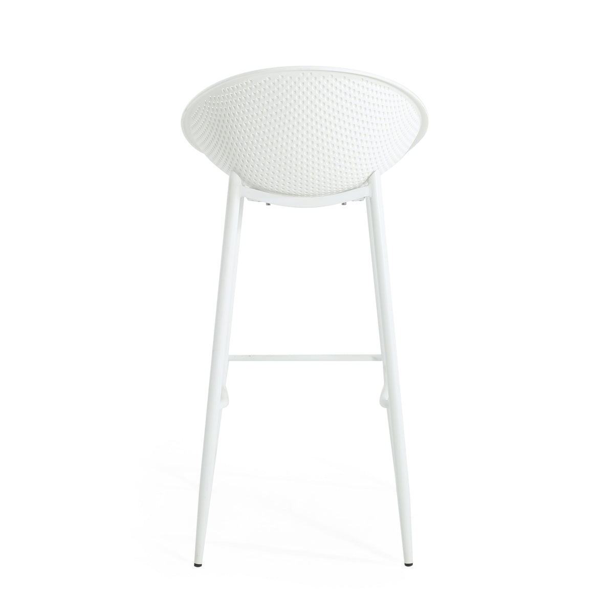 Modern Gable Outdoor Barstools white metal with perforated backs set of 2 by HouseOfZazla on Tampa Home & Garden Store
