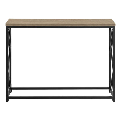 Accent Console Table entryway oak wood top, black metal frame by Unique Piece Furniture on Tampa Home & Garden Store