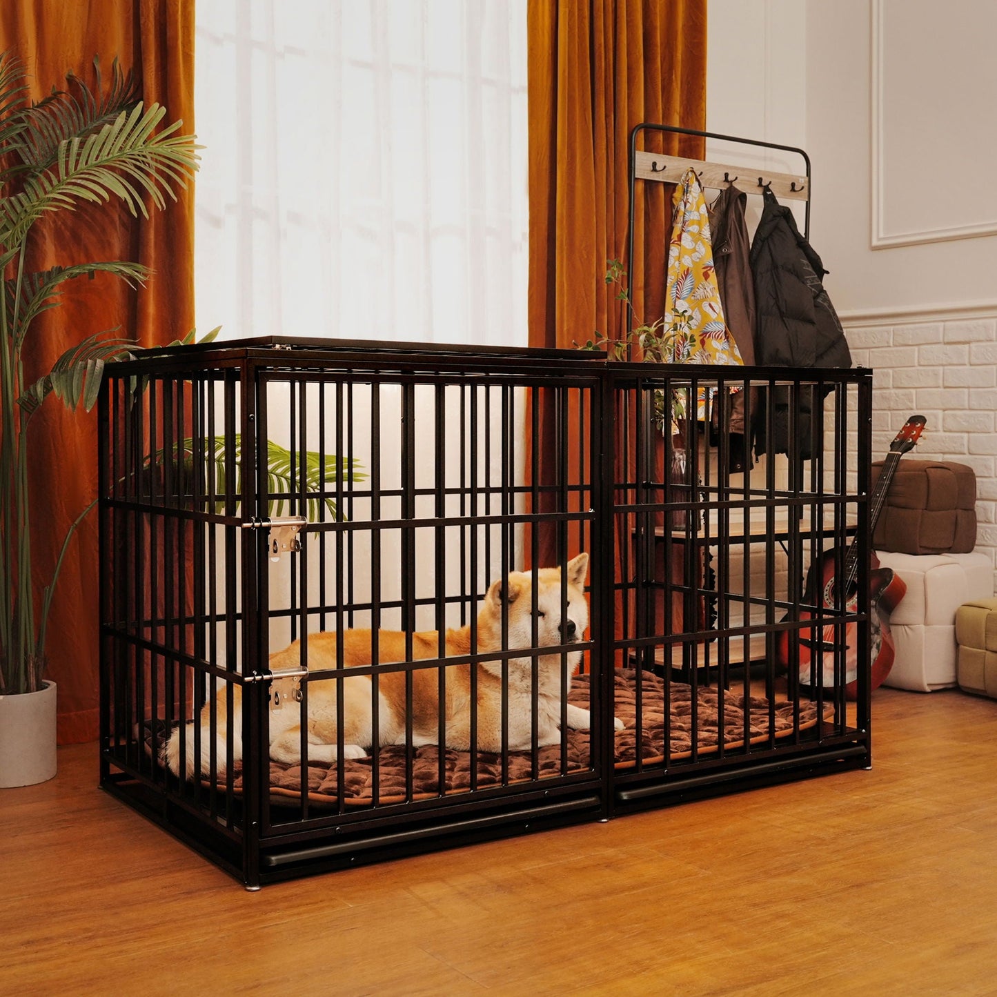 Extra Large Heavy Duty Dog Crate black metal with removable pans HouseOfZazla on Tampa Home & Garden Store