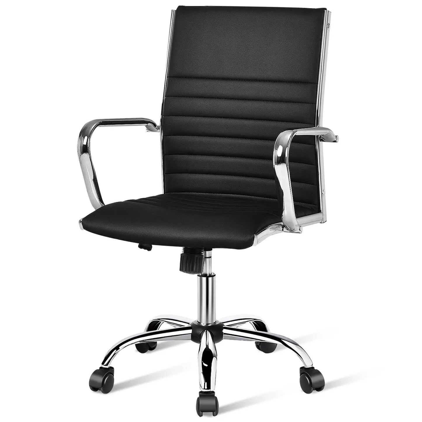 Ergonomic High Back Ribbed Chair With Armrests