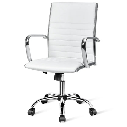 Ergonomic High Back Ribbed Chair With Armrests