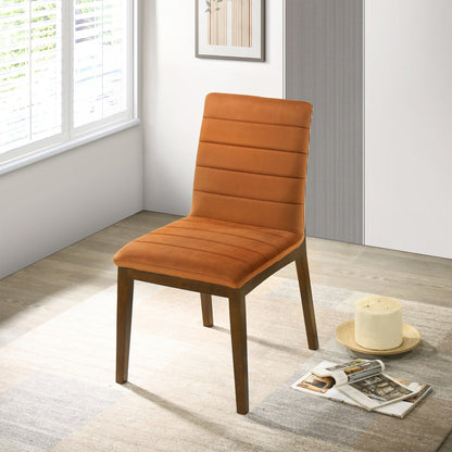 Modern orange dining chair set with solid wood base, set of 2 by HouseOfZazla on Tampa Home & Garden Store