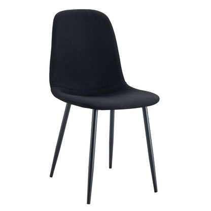 Modern medieval style cushioned side chair with black fabric and metal legs HouseOfZazla on Tampa Home & Garden Store
