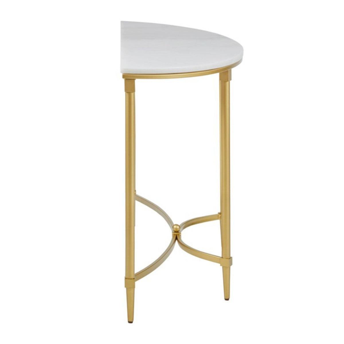 White marble console table with gold metal legs and curved base Bordeaux HouseOfZazla on Tampa Home & Garden Store