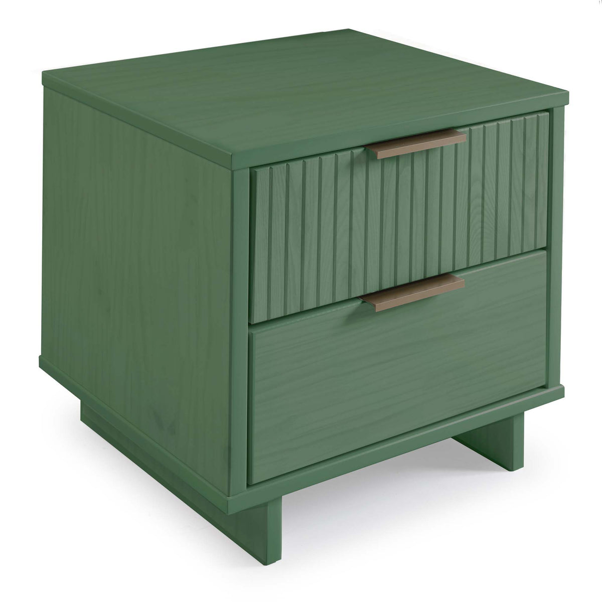 Granville Nightstand with 2 drawers in green solid wood, panel fronts, HouseOfZazla on Tampa Home & Garden Store