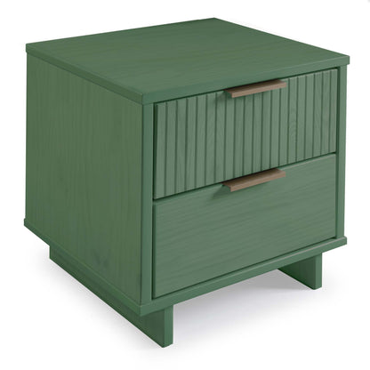 Granville Nightstand with 2 drawers in green solid wood, panel fronts, HouseOfZazla on Tampa Home & Garden Store