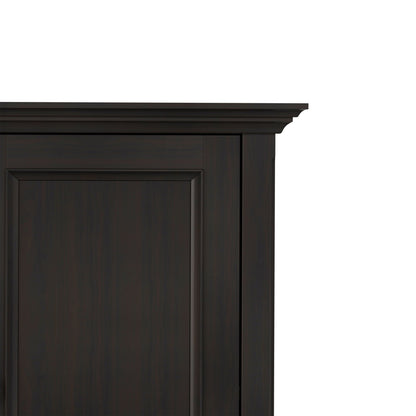 Amherst 2 Door Storage Cabinet brown finish with crown molding, HouseOfZazla cabinet on Tampa Home & Garden Store