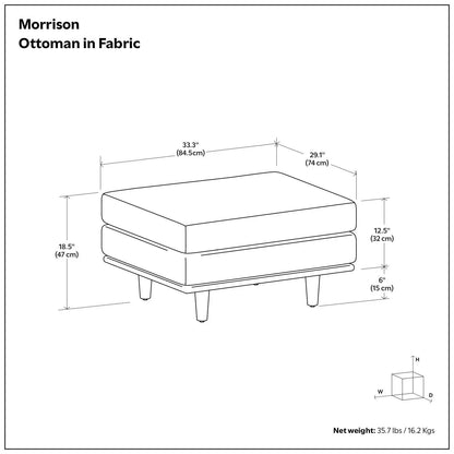 Morrison Handcrafted Ottoman Mid Century Style