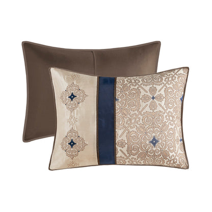 Cal King 7 Piece Jacquard Comforter Ensemble