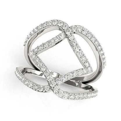 14k white gold entwined design diamond dual-band ring, 3/4 cttw, by Bids.com on Tampa Home & Garden Store