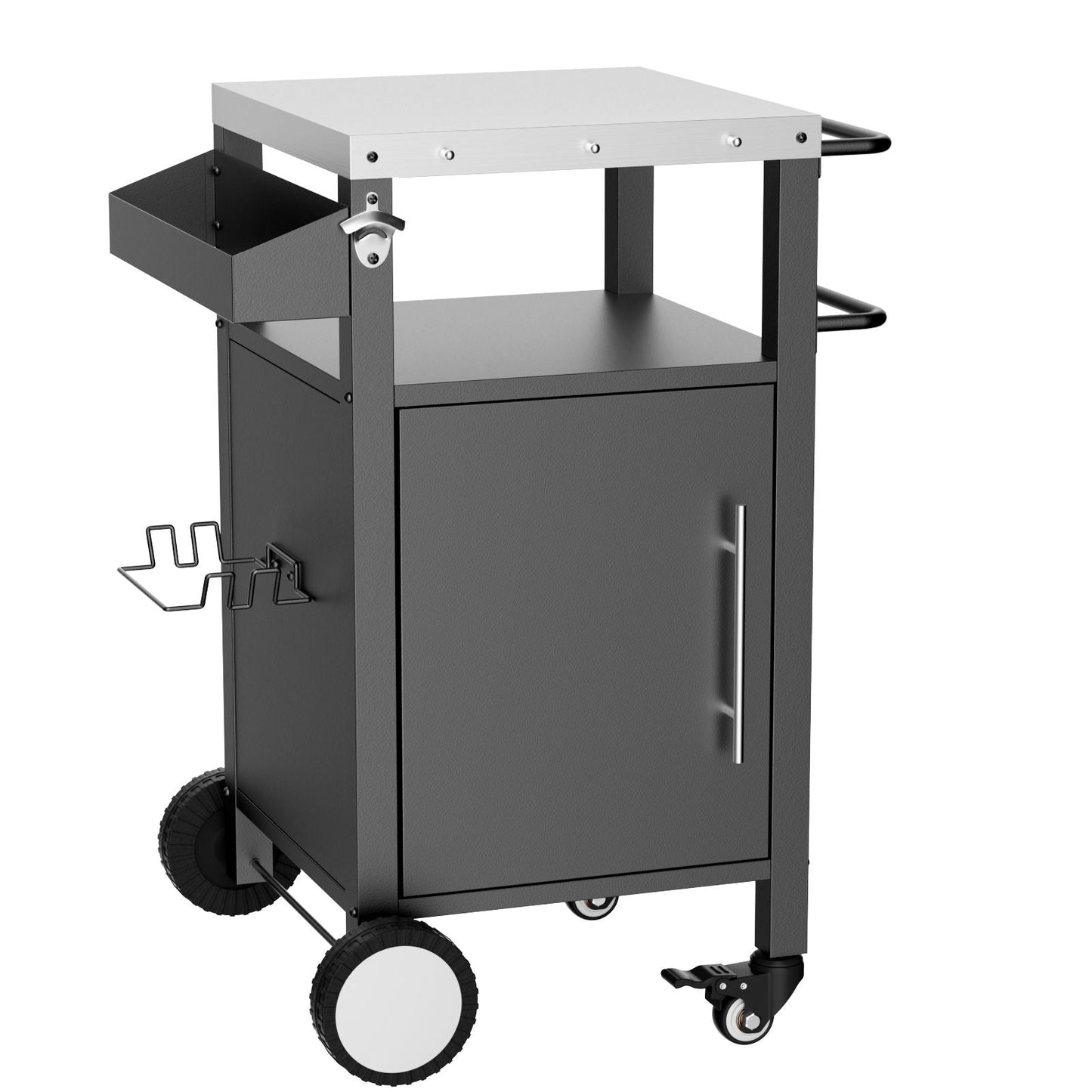 Outdoor Grill Cart With Storage Rack and Shelf