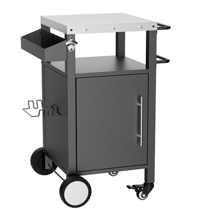 Outdoor Grill Cart With Storage Rack and Shelf