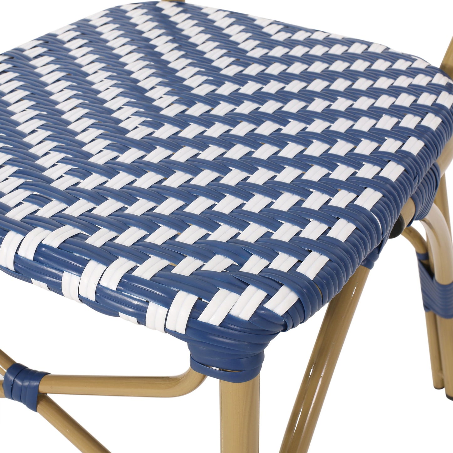 Navy Blue French Armless and Aluminum Chairs