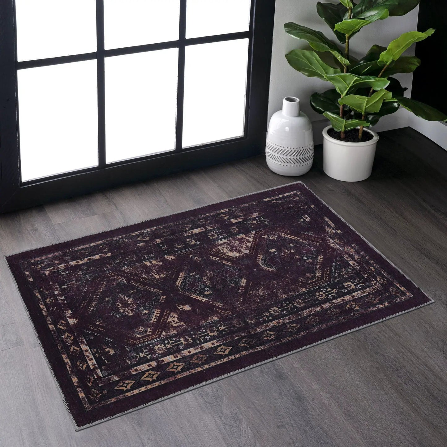 Maval Trendy Area Rug Machine Washable for Home