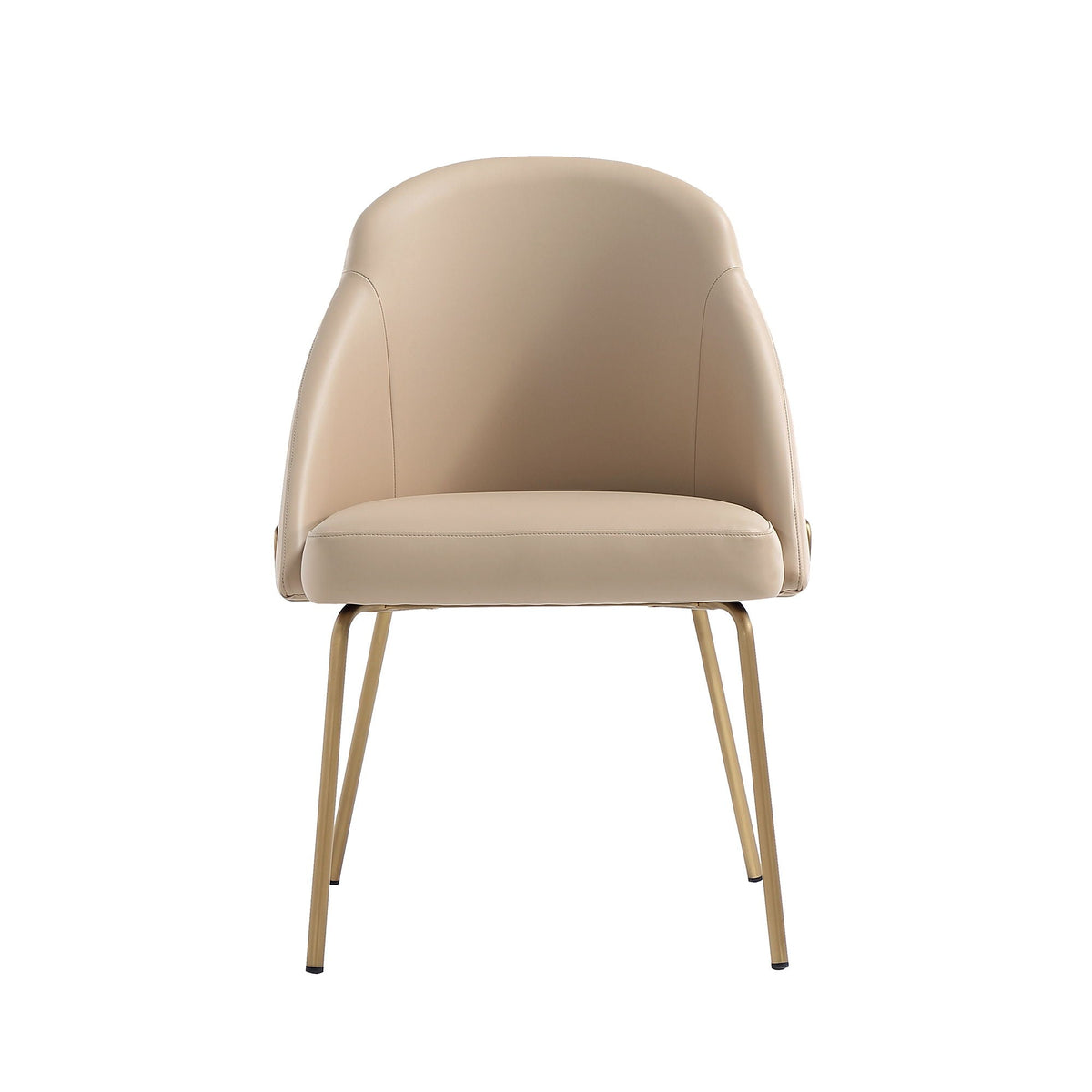 Upholstered dining chair beige with high-density foam, gold-tone legs by HouseOfZazla on Tampa Home & Garden Store