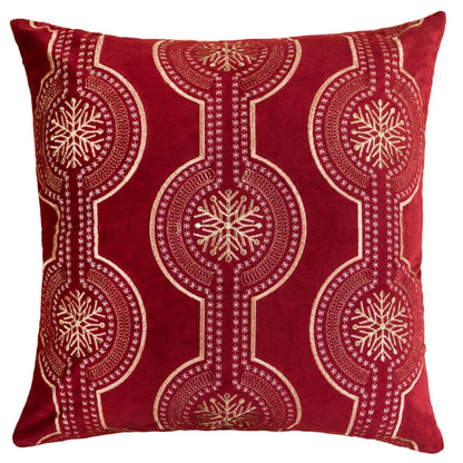 Holiday Throw Pillow Snowflake Embroidery
